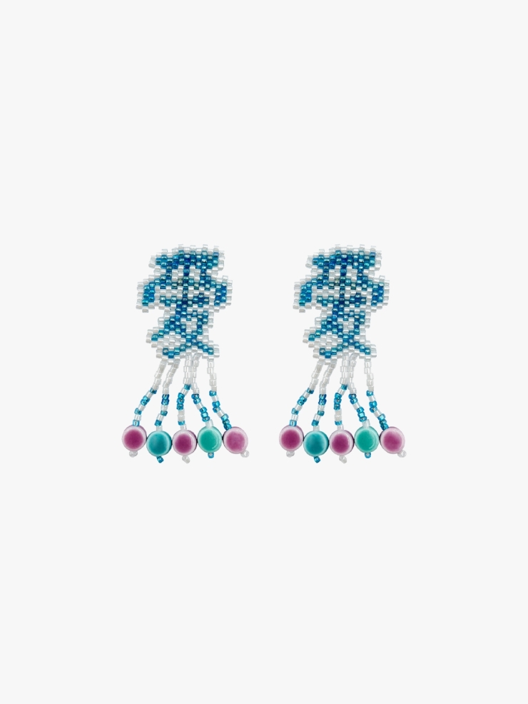 YUEQIQI ‘'LOVE"CERAMIC BEADING EARRINGS