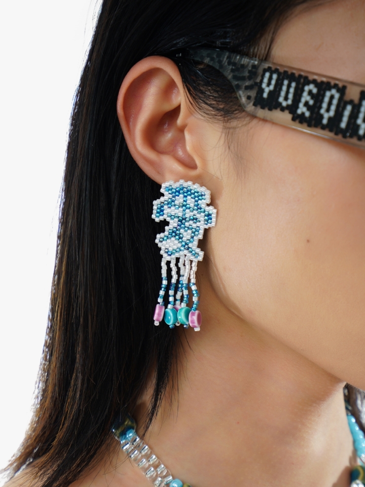 YUEQIQI ‘'LOVE"CERAMIC BEADING EARRINGS