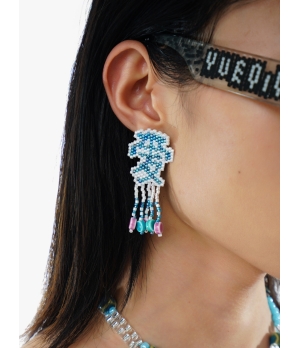 YUEQIQI ‘'LOVE"CERAMIC BEADING EARRINGS