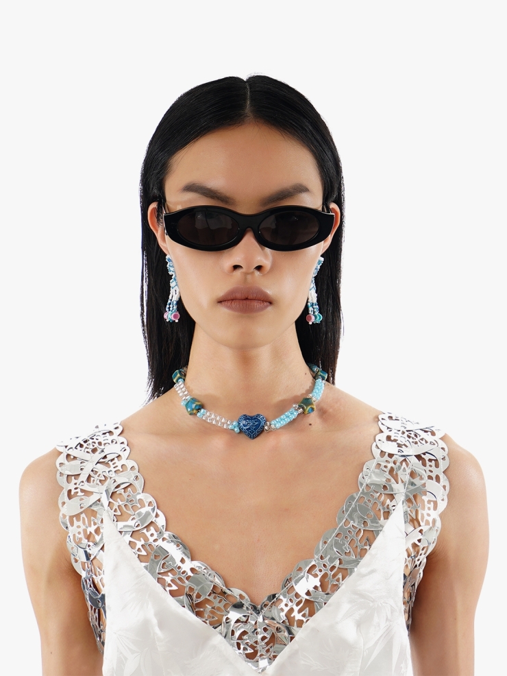 YUEQIQI ‘'LOVE"CERAMIC BEADING EARRINGS