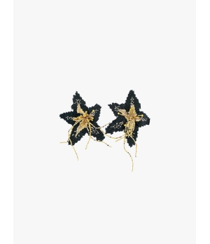 YUEQIQI BLACK LILY EARRINGS