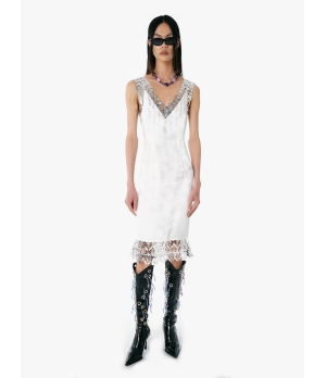 YUEQIQI V-Neck Sleeveless Silk Slip Dress