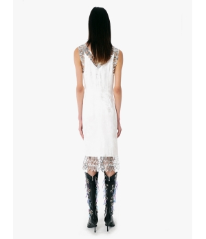 YUEQIQI V-Neck Sleeveless Silk Slip Dress