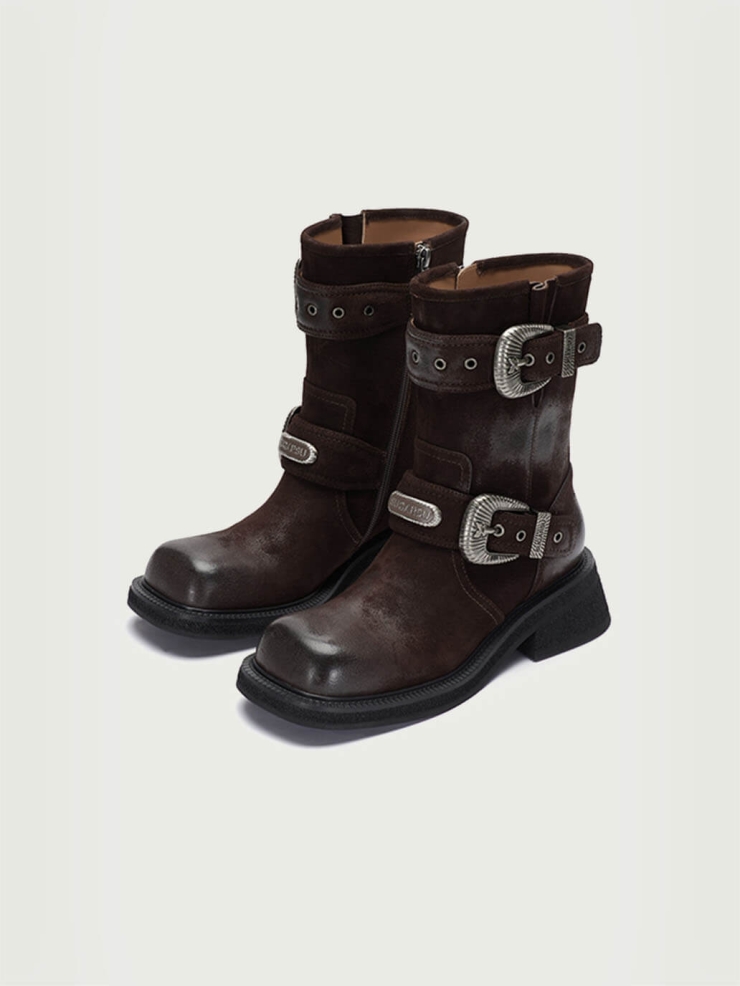 Red Dreamcore Knight Rider Rebel Riding Boots