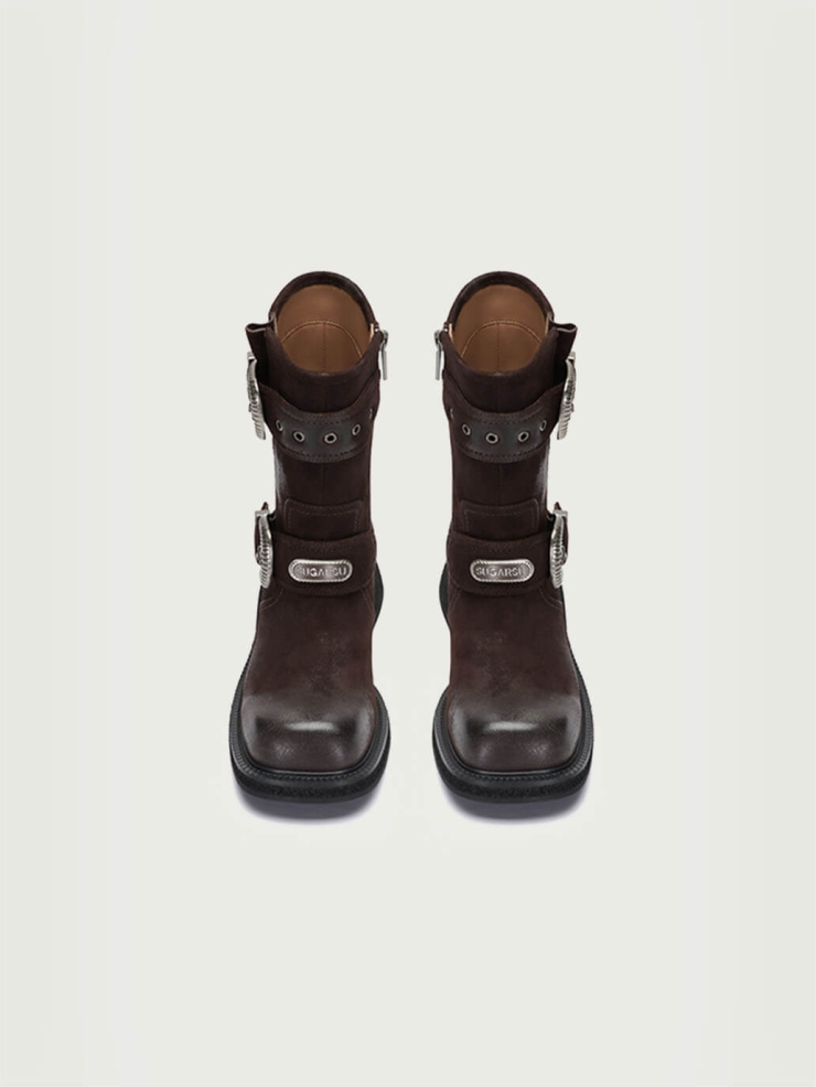 Red Dreamcore Knight Rider Rebel Riding Boots