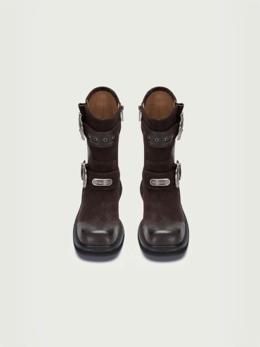 Red Dreamcore Knight Rider Rebel Riding Boots