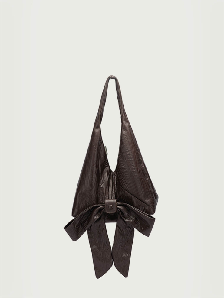 Brown Large Bowknot Shoulder Bag