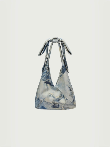 Blue Large Bowknot Shoulder Bag