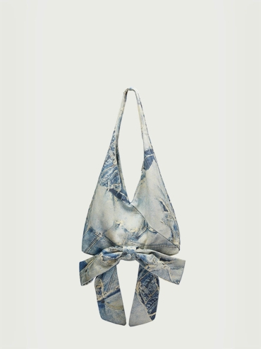 Blue Large Bowknot Shoulder Bag