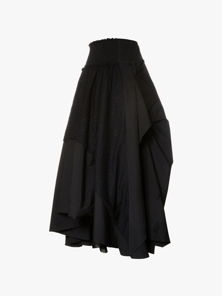 ELYWOOD Black Straight Hem Skirt