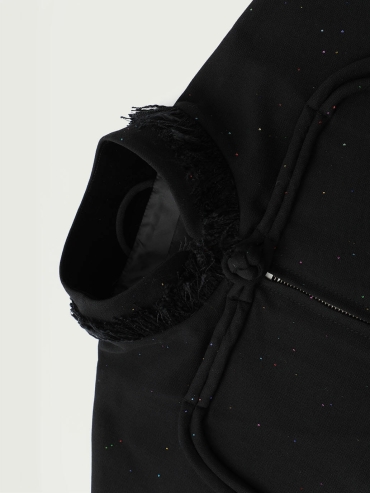 Black Cangyuan Cliff Painting Sequin Embroidered Chinese-Style Wool Jacket