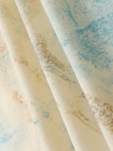 Beige Baishuitai Tie-Dye Printed Textured Wool Shirt