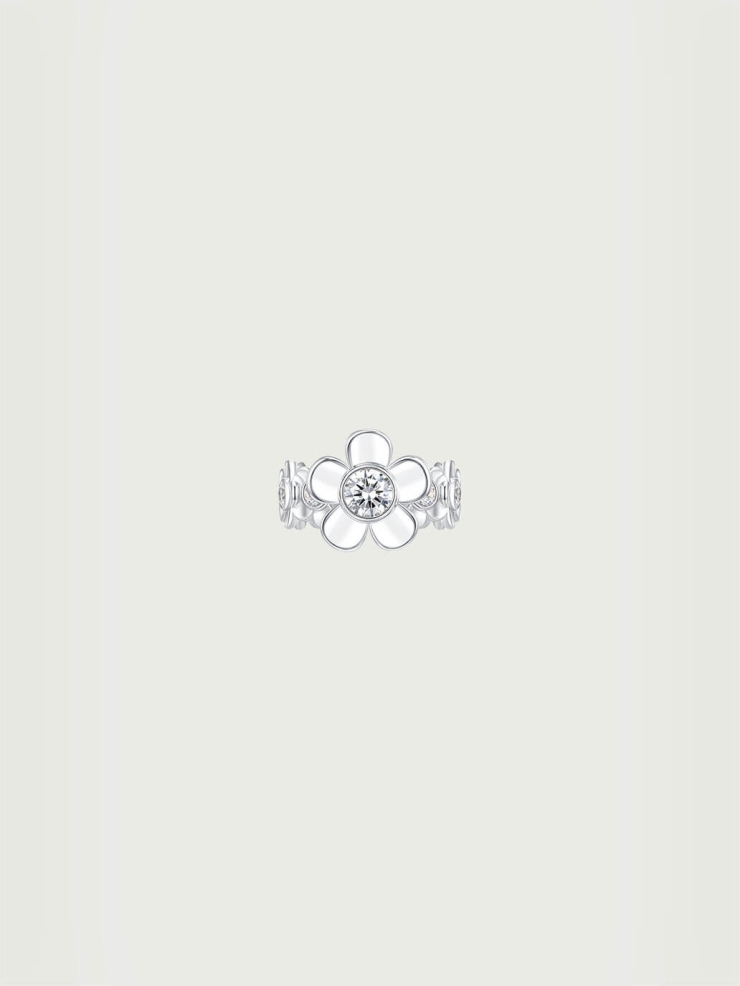 Silver Spinning Floral Garden Ring