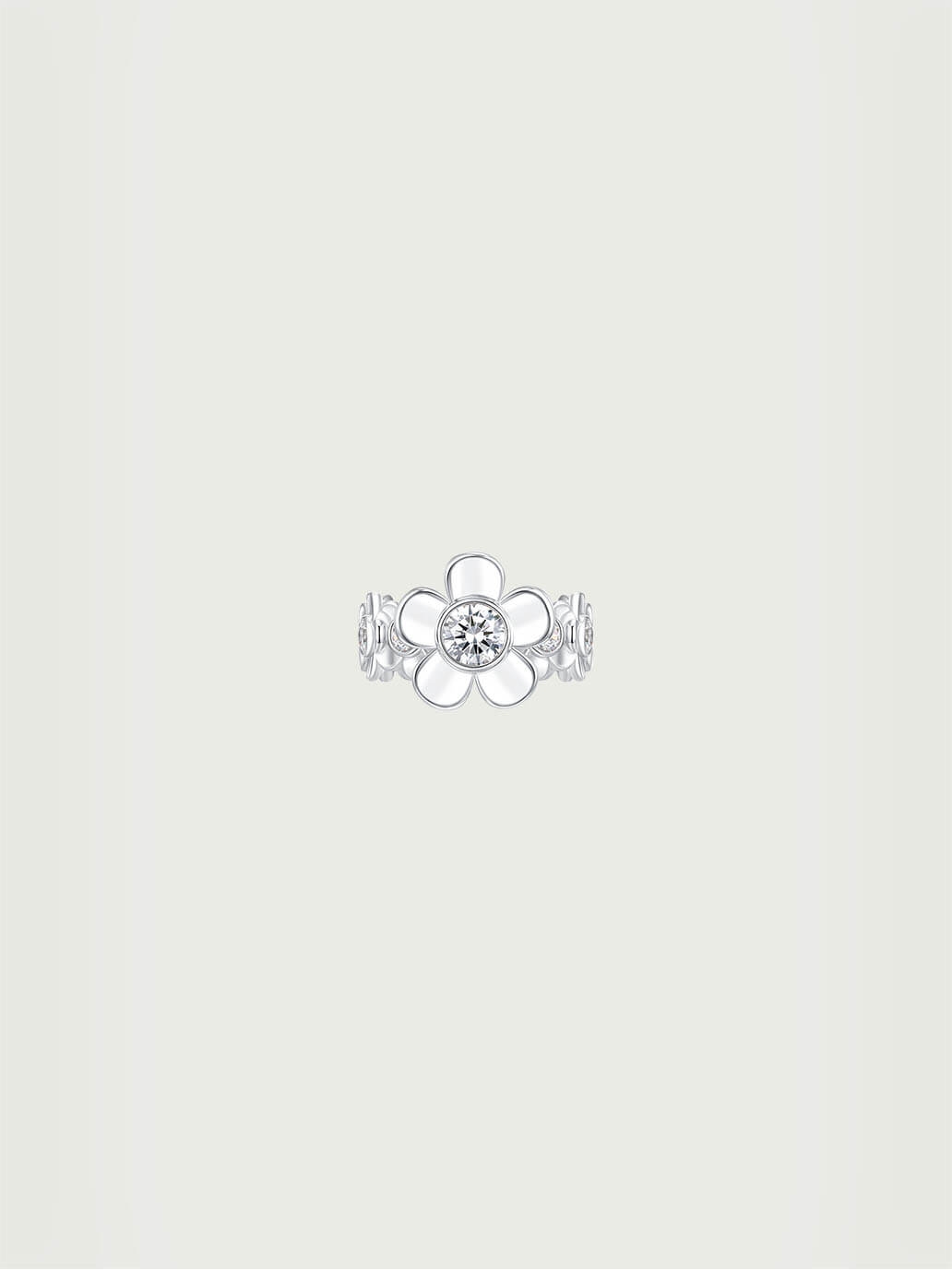 Silver Spinning Floral Garden Ring