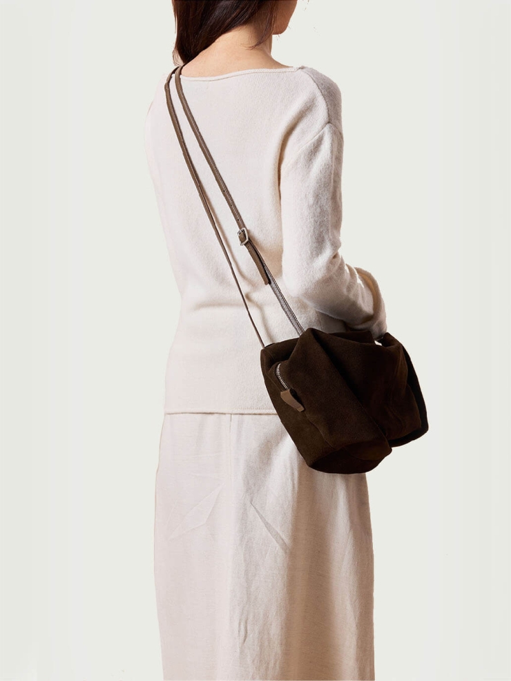 Mountain Mist Green Suede Wanderer Bag