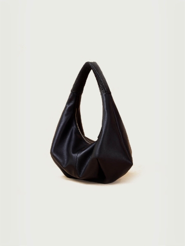 Black Ink-Dyed Shoulder Woven Bag