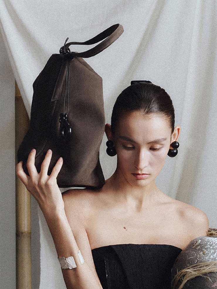 Blue-Gray Boneless Cylindrical Bag