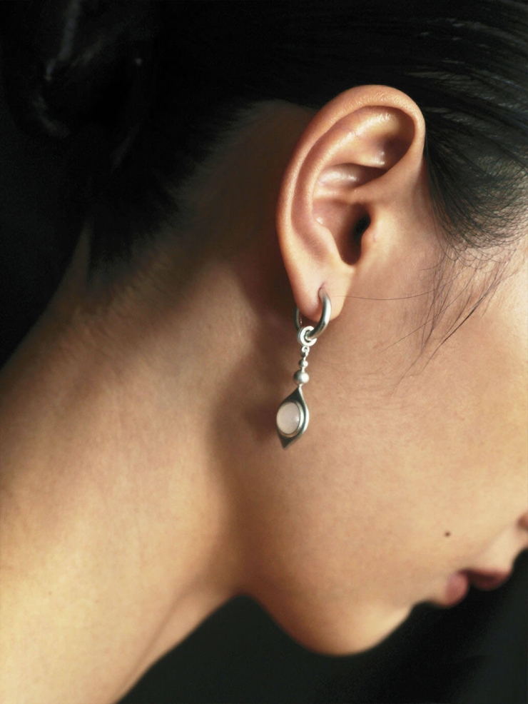 White Gold Astrovision Hoop Earrings