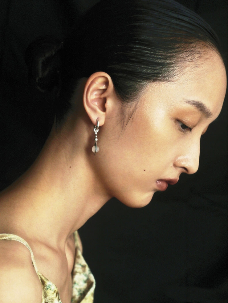 White Gold Astrovision Hoop Earrings