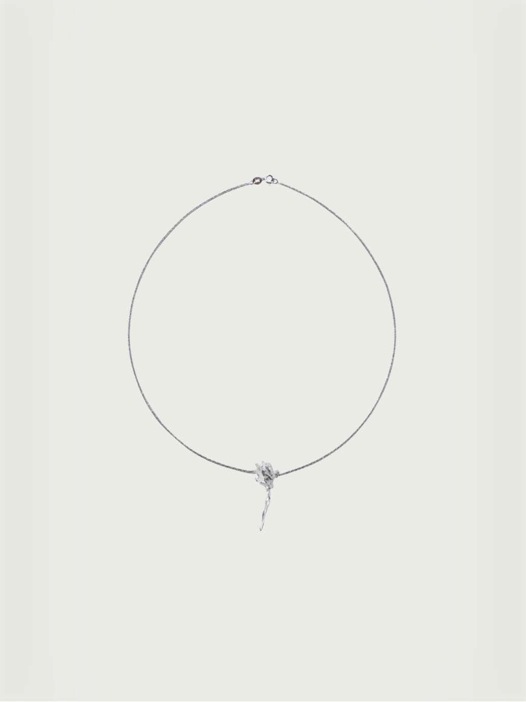 Silver Linkong Flower Necklace