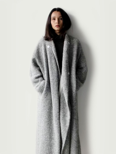 Gray Angora Soft Overcoat