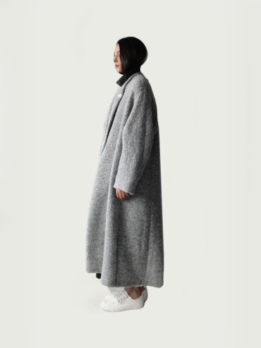 Gray Angora Soft Overcoat