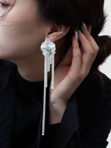 White Butterfly Orchid Earring - Single