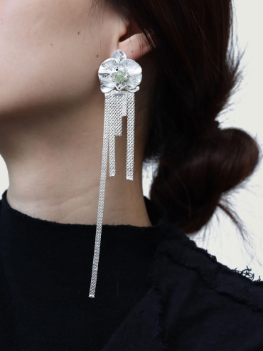 White Butterfly Orchid Earring - Single