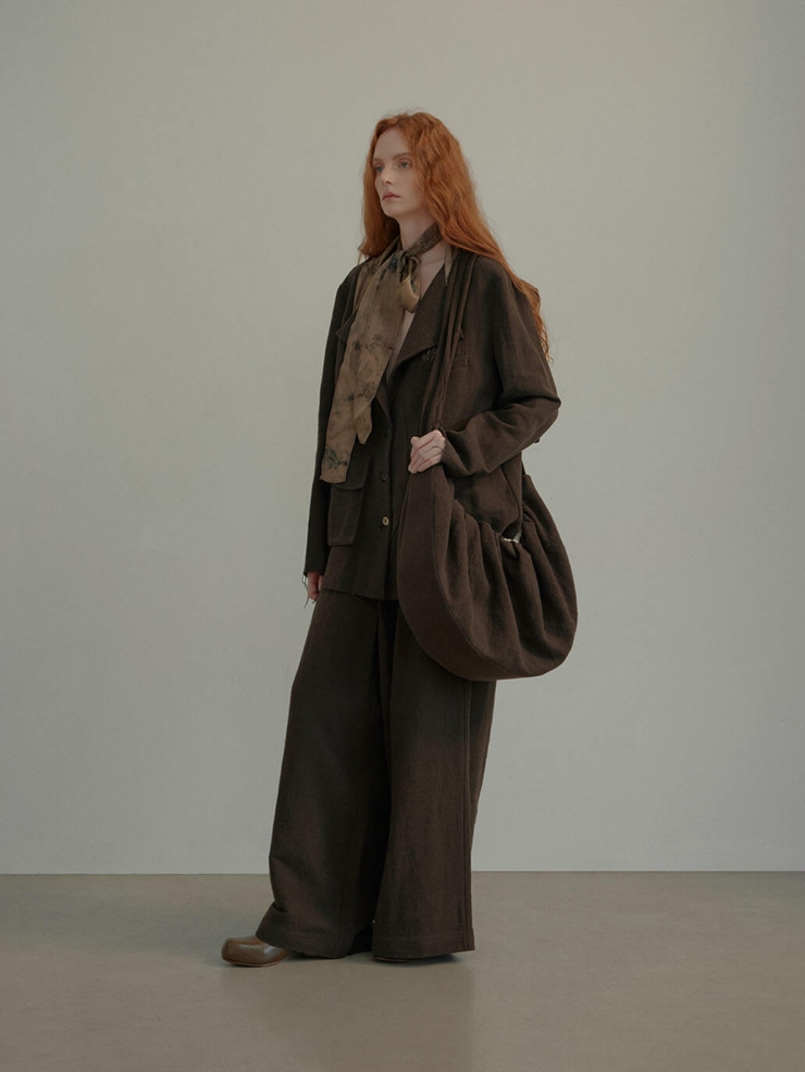 Olive Green Linen Belted Wide-Leg Pants