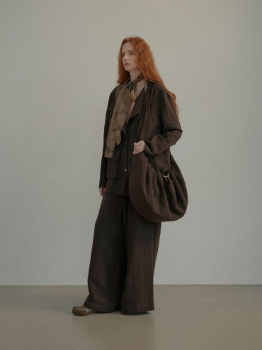 Olive Green Linen Belted Wide-Leg Pants