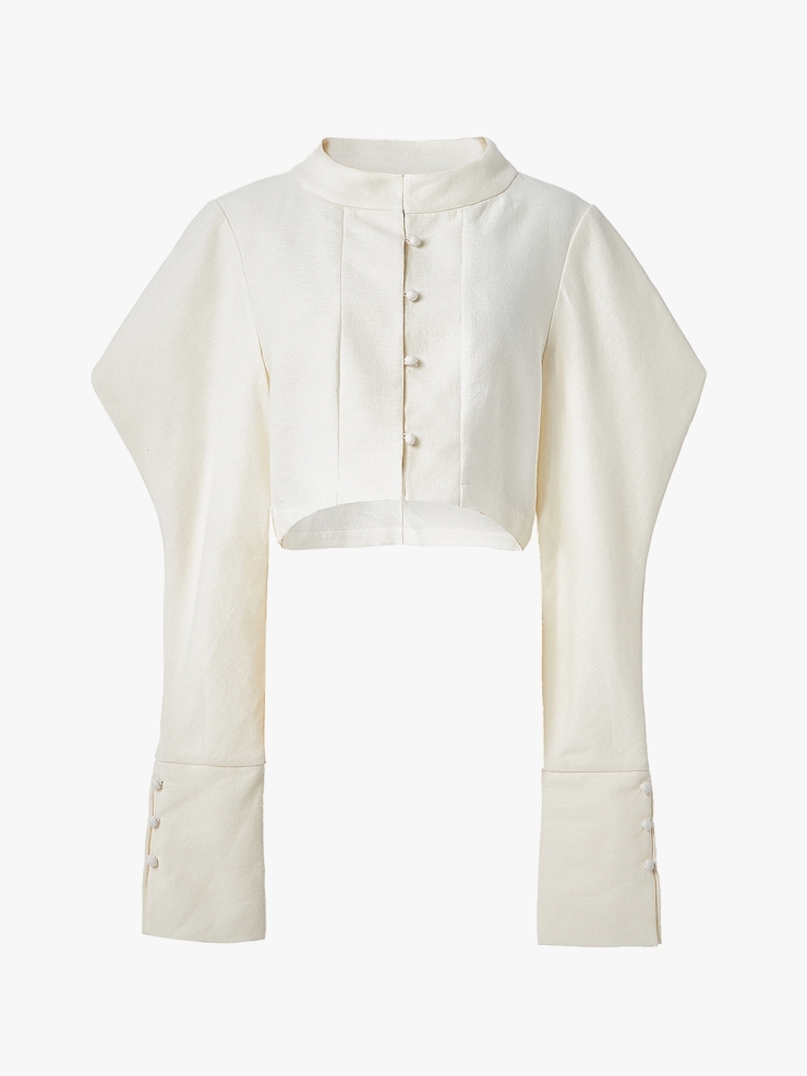 ELYWOOD Ivory Cocoon Sleeve Top
