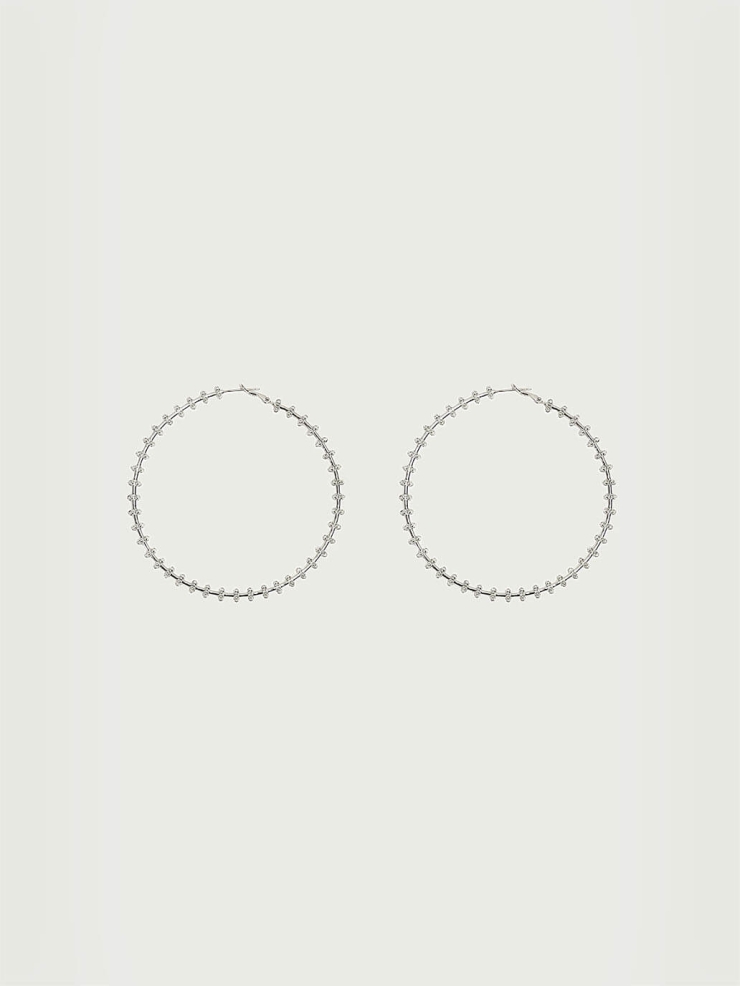 Silver Full Hoop Earrings - Large