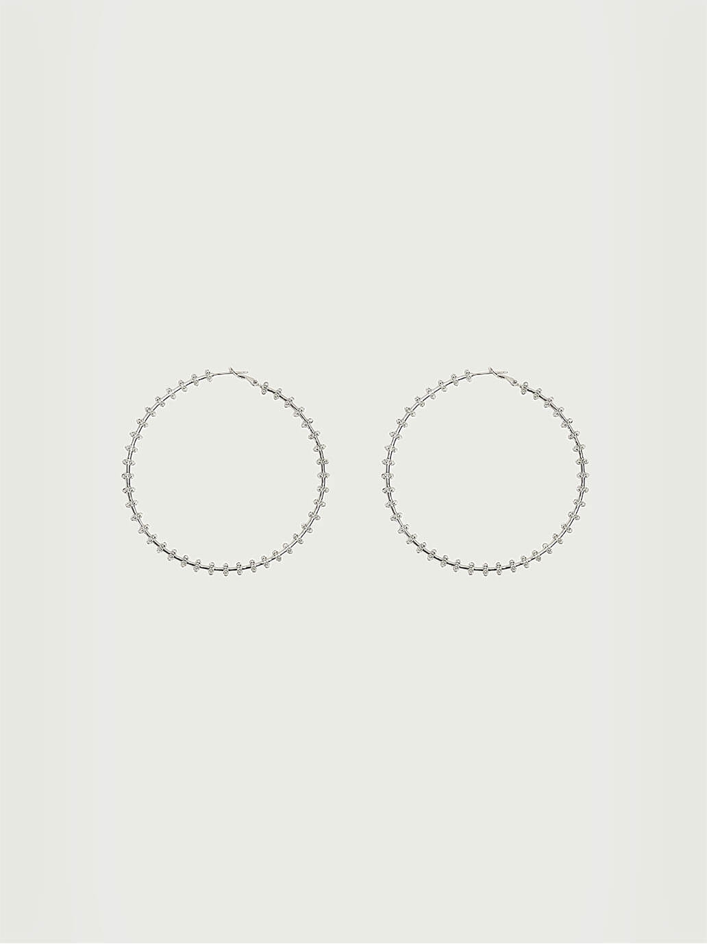 Silver Full Hoop Earrings - Large