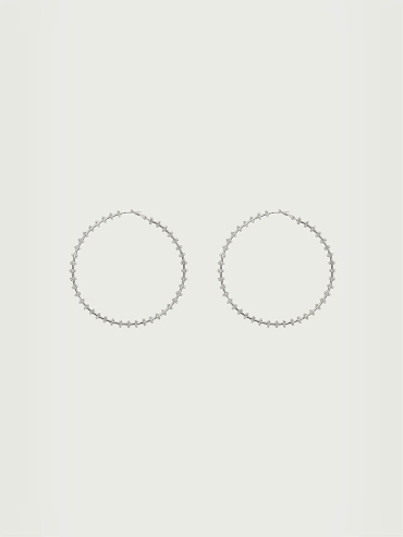 Silver Full Hoop Earrings - Large