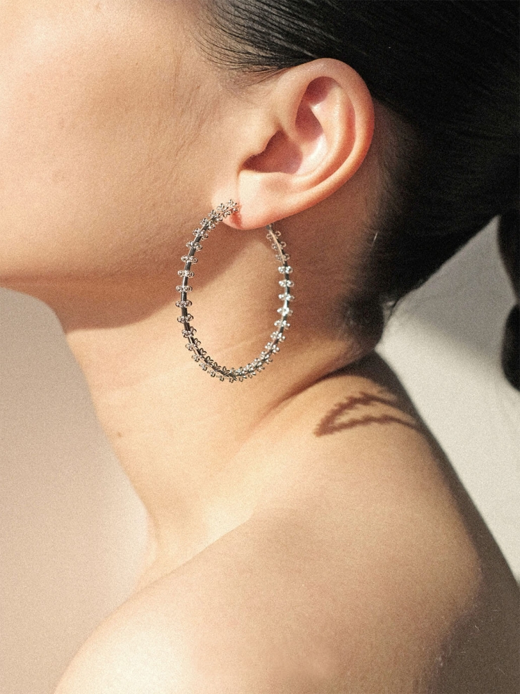 Silver Full Hoop Earrings - Small