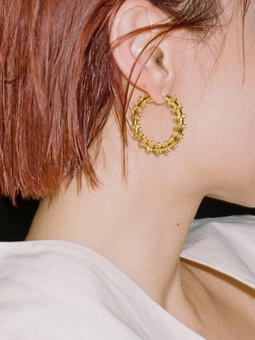 Gold Thick Full Hoop Earrings
