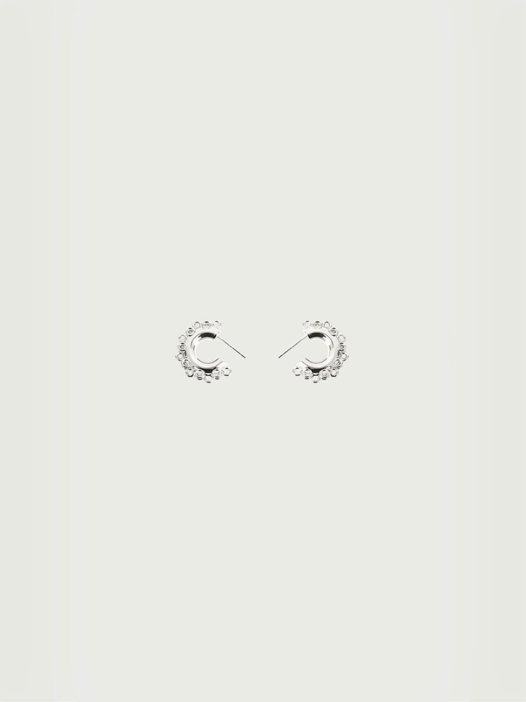 Silver C-Shaped Full Hoop Earrings