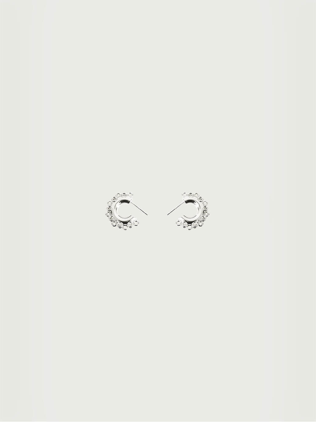 Silver C-Shaped Full Hoop Earrings