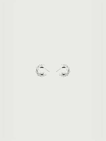Silver C-Shaped Full Hoop Earrings