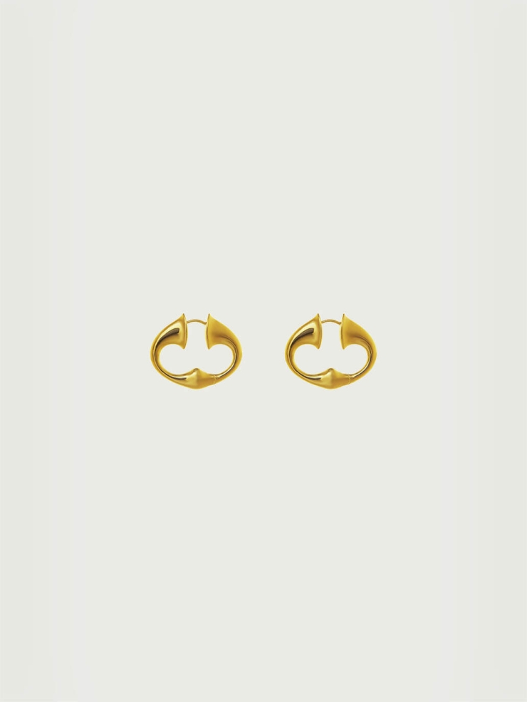Gold Echo Trumpet Small Earrings
