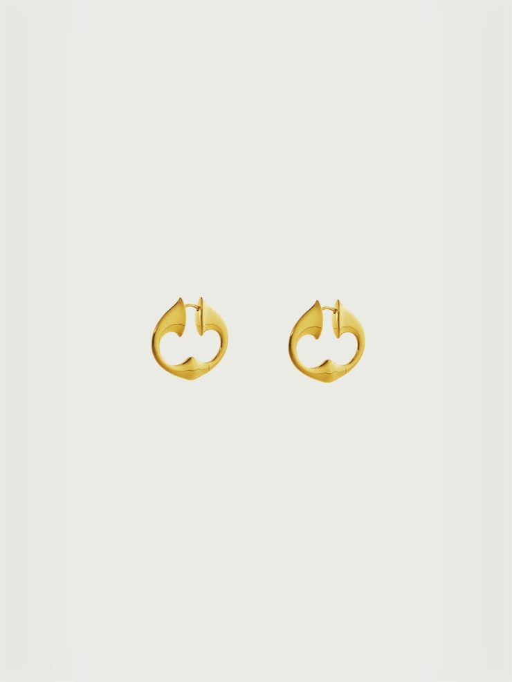 Gold Echo Trumpet Small Earrings