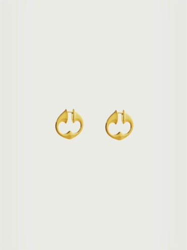 Gold Echo Trumpet Small Earrings