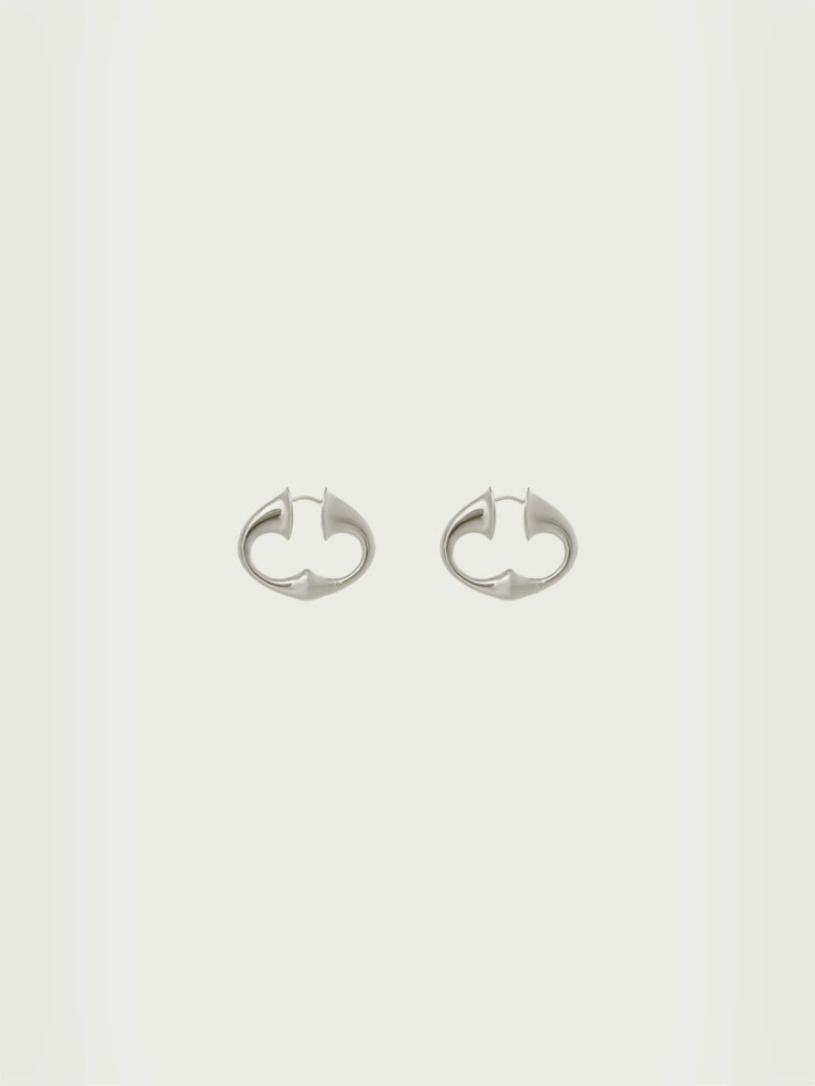 Silver Echo Trumpet Small Earrings