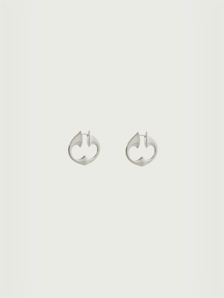 Silver Echo Trumpet Small Earrings