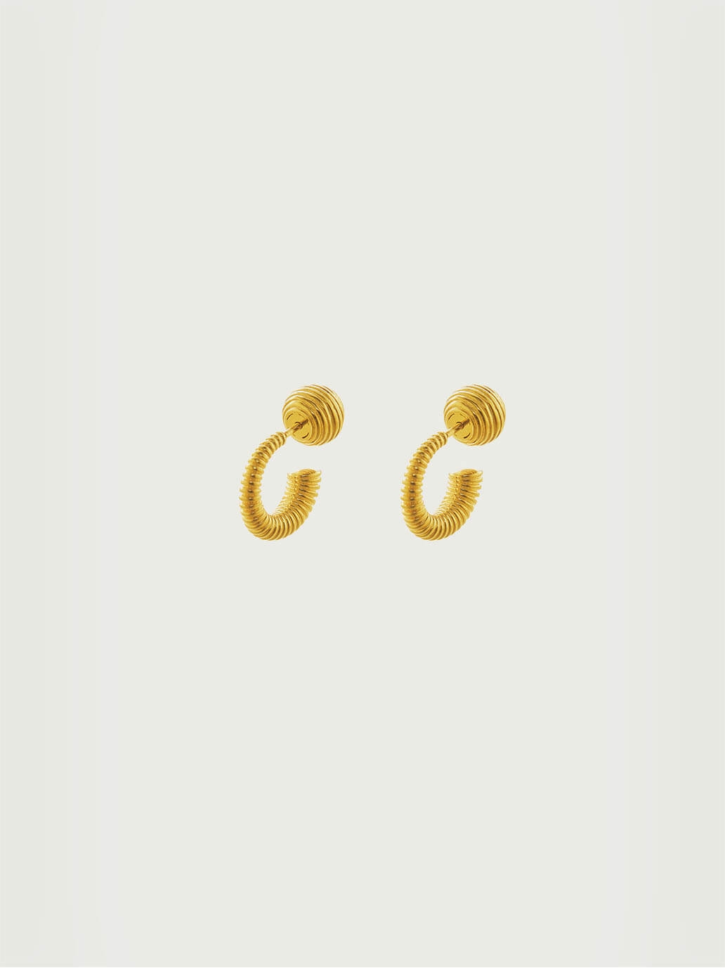 Gold Textured Small C Earrings