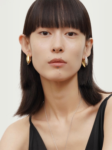 Gold and Silver Teardrop Earrings