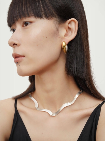 Gold and Silver Teardrop Earrings