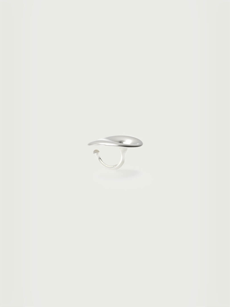 Silver Spring Ripple Pearl Open Ring
