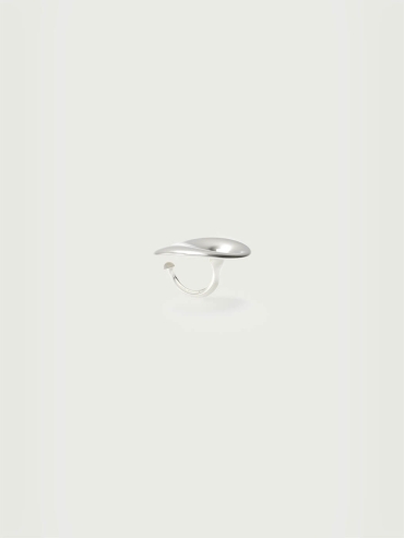 Silver Spring Ripple Pearl Open Ring