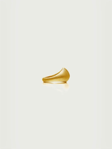 Gold Textured Shield Ring